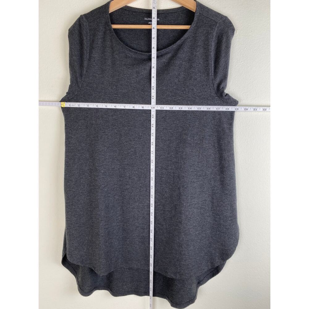 Eileen Fisher Stretch Jersey Tunic Tee Gray High Low Top Medium - Picture 10 of 10